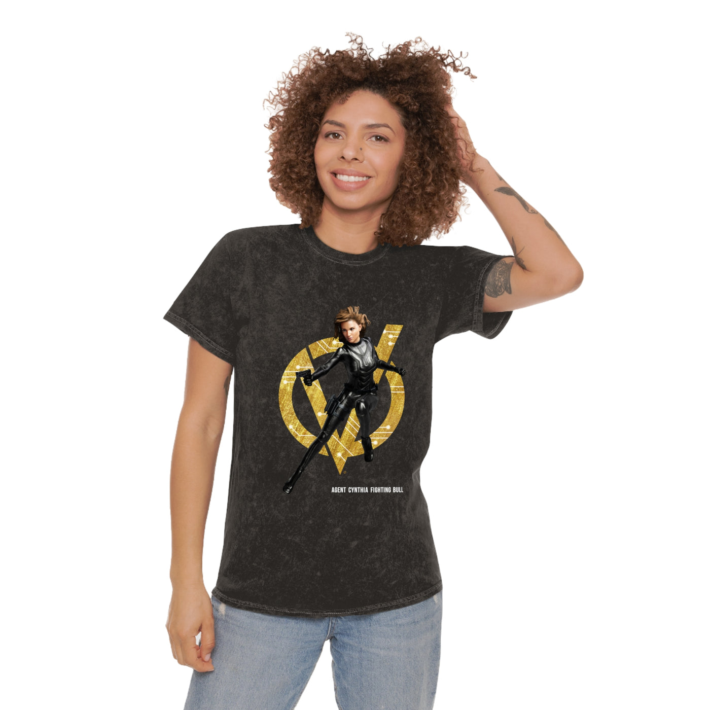 Unisex Mineral Wash T-Shirt | Agent Cynthia Fighting Bull