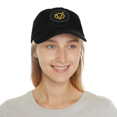 Circuit V Logo on Round Leather Patch Dad Hat