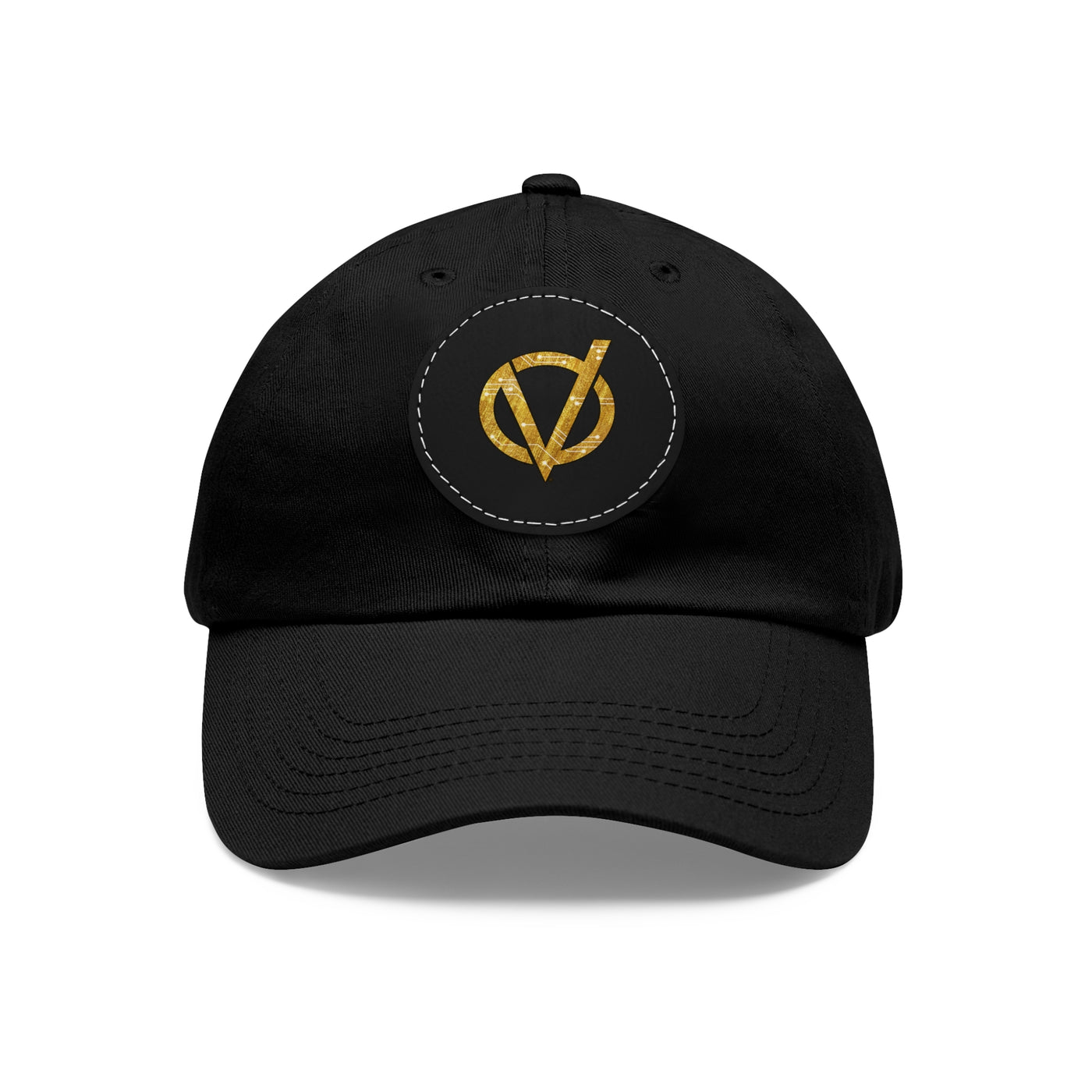 Circuit V Logo on Round Leather Patch Dad Hat